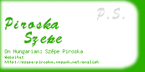 piroska szepe business card