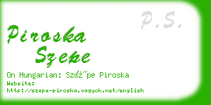 piroska szepe business card